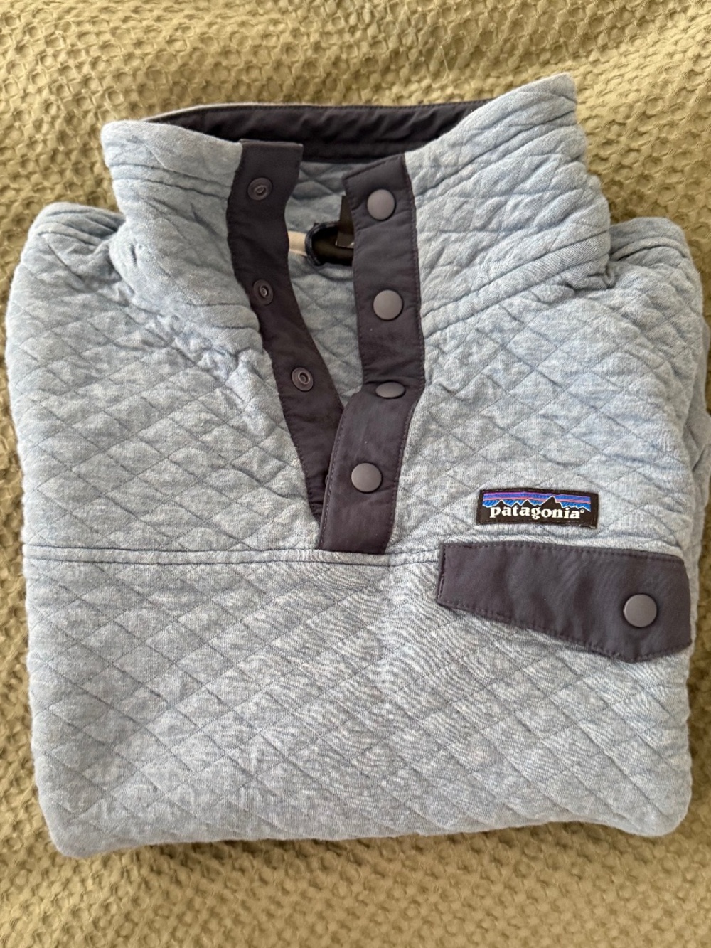Patagonia Quilted Snap Pullover light blue Women’s Small